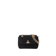 Zwarte leren crossbodytas Vivienne Westwood , Black , Dames