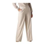 Wijde Viscose Blend Broek Summum Woman , Beige , Dames