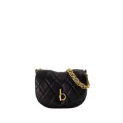 Gewatteerde Lamsskin Portemonnee Op Ketting Burberry , Black , Dames