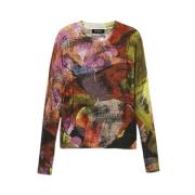 Linnen Blend Gebreide Top Desigual , Multicolor , Dames