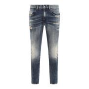 Slim Fit Jeans voor Heren Diesel , Blue , Heren