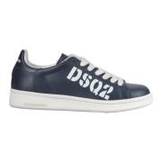 Leren Logo Sneakers Dsquared2 , Blue , Dames