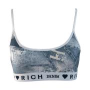 Strapless beha in denim fantasieprint John Richmond , Blue , Dames