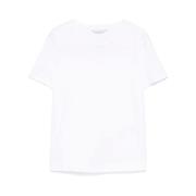 Wit Logo Geborduurd Crew Neck T-shirt Max Mara , White , Dames