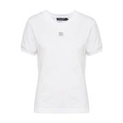 Casual Katoenen T-Shirt in Zwart Dolce & Gabbana , White , Dames