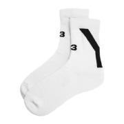 Witte Logo Mid Socks Y-3 , White , Heren