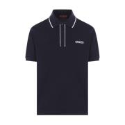 Blauwe Polo met Geborduurd Logo Gucci , Blue , Heren