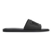 Rubberen slides met uitsparingen Dolce & Gabbana , Black , Heren