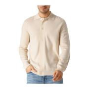 Merino Button Cardigan voor Mannen Selected Homme , Beige , Heren