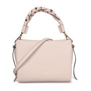 Omzetbare leren tas met gevlochten handvatten Coccinelle , Pink , Dame...