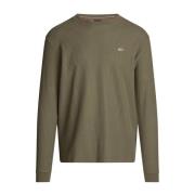 Groene Alveolaire Katoenen Longsleeve T-shirt Tommy Jeans , Green , He...