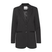 Polyester Blazer met Viscosemix Ichi , Black , Dames