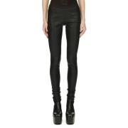 Zwarte leren stretchleggings Rick Owens , Black , Dames