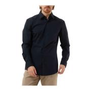 Heren Donkerblauw Shirt Hank Kent Boss Black , Blue , Heren