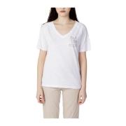 Katoenen T-shirt Dames Collectie Lente/Zomer Blauer , White , Dames