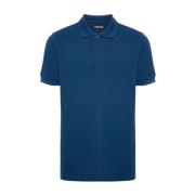 Blauwe Polo Shirt Korte Mouw Katoen Tom Ford , Blue , Heren