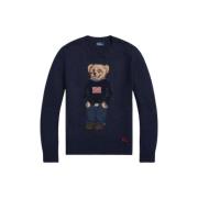 Jacquard Polo Bear Sweater Polo Ralph Lauren , Blue , Dames