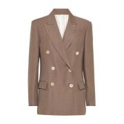 Bruine damesjas Brunello Cucinelli , Brown , Dames