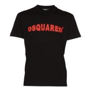 Zwart Cool Fit Tee T-shirts Polos Dsquared2 , Black , Heren