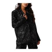 Zwarte Elegante Blazer Refined Department , Black , Dames