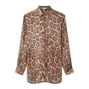 Bruine Blouse met Knopen en Puntkraag Stella McCartney , Brown , Dames