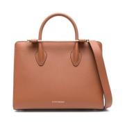 Bruine leren tas met gouden hardware Strathberry , Brown , Dames