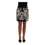 Zwarte Kristallen Bloemen Barok Rok Dolce & Gabbana , Black , Dames