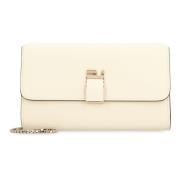 Leren Clutch met Kettingband Valextra , Beige , Dames