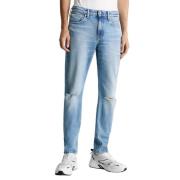 Lichtblauwe Ripped Denim Jeans Calvin Klein Jeans , Blue , Heren