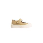 Beige Leren Mary Jane Sneakers Marni , Brown , Dames