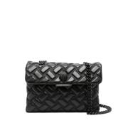 Gewatteerde schoudertas met kettingriem Kurt Geiger , Black , Dames