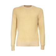 Kasjmier Ribgebreide Crewneck Sweater Gran Sasso , Yellow , Heren