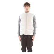 Wollen Gewatteerd Waterdicht Vest Eleventy , Beige , Heren