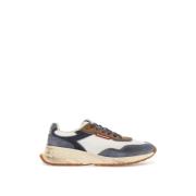 Blauwe Denim Leren Sneakers met Suède Dsquared2 , Multicolor , Heren