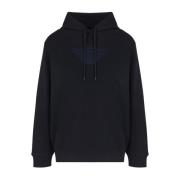 Blauwe Katoenen Hoodie Emporio Armani , Blue , Heren