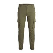 Groene katoenen slim fit broek Jack & Jones , Green , Heren