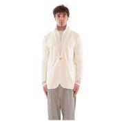 Ribbed Sleeves Layered Blazer Eleventy , White , Heren