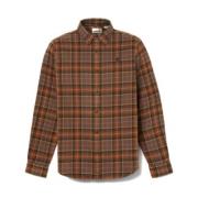 Geruite Flanellen Shirt in Chocolade Chip Timberland , Brown , Heren