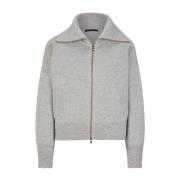 Grijze Cashmere Cardigan met Rits Windsor , Gray , Dames