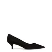 Stijlvolle Kitten Pump van Suède Stuart Weitzman , Black , Dames