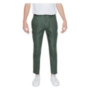 Groene linnen broek met ritssluiting Antony Morato , Green , Heren