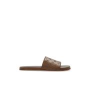 Leren slides Bottega Veneta , Brown , Heren