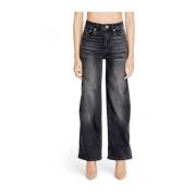 Zwarte katoenen jeans met elastaan Street One , Black , Dames