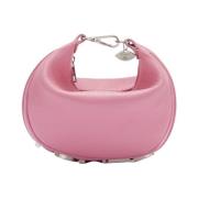 Leren Hobo Tas met Metalen Letters Silvian Heach , Pink , Dames