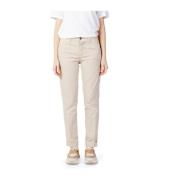 Beige Katoenen Dames Cigaret Broek Blauer , Beige , Dames