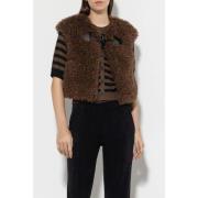 Imitatiebont Vest met Decoratieve Sluiting Luisa Cerano , Brown , Dame...