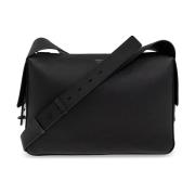 Leren schoudertas Salvatore Ferragamo , Black , Heren