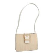 Pre-owned Leather shoulder-bags Prada Vintage , Beige , Dames