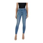 Blauwe Katoenmix Stretch Jeans Tommy Jeans , Blue , Dames