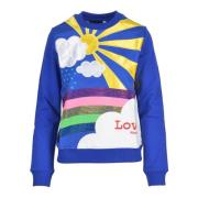 Blauwe Dames Sweatshirt Love Moschino , Blue , Dames